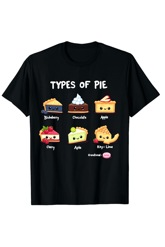 Types Of Pie Pi Day Math Teacher Geek 314 Pun Funny Men Women Short Sleeve Graphic T-Shirt, Pi Day Celebration