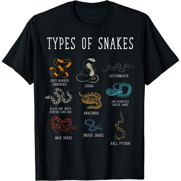 Types Of Snakes - Educational Serpent - 9 Different Snake T-Shirt