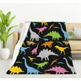 thumbnail image 1 of Types of Colorful Dinosaur Flannel Fleece Bed Blanket Throw Blanket Lightweight Cozy Plush Blanket for Bedroom Living Rooms Sofa Couch 50"x60", 1 of 6
