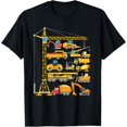 thumbnail image 1 of Types of Construction Excavator Bulldozer Truck Crane T-Shirt, 1 of 4