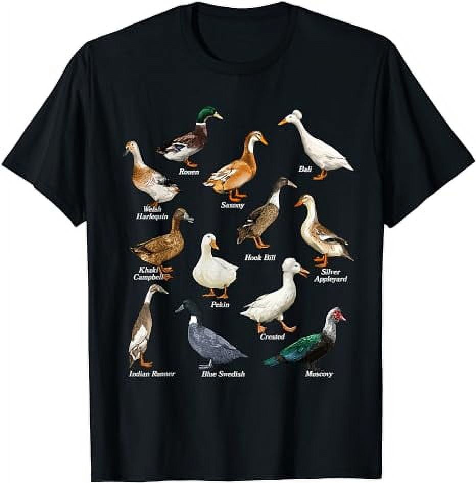 Types of Duck Waterfowl Animals of the World Duck Lover T-Shirt ...