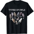 thumbnail image 1 of Types of Owls Educational Cute Owl Lover gift men women kids T-Shirt, 1 of 5