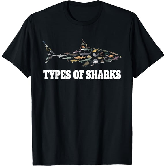 Types of Sharks Marine Biology T-Shirt
