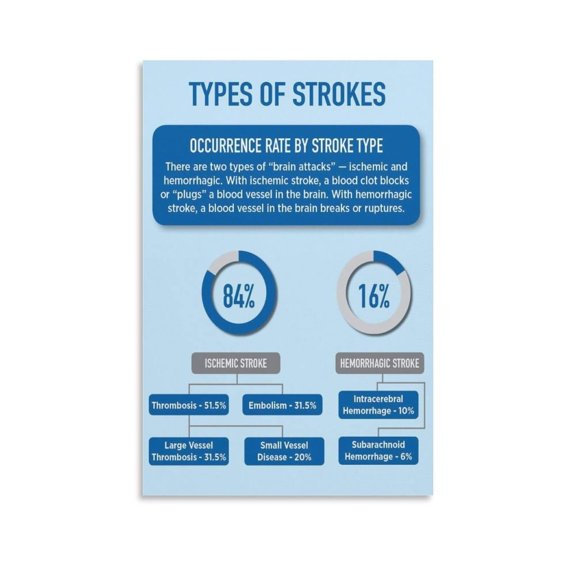 Types of Stroke Poster Canvas Wall Art Posters For Room Aesthetic And Decor Poster For Bedroom Living Room Bathroom Kitchen Office Decor poster