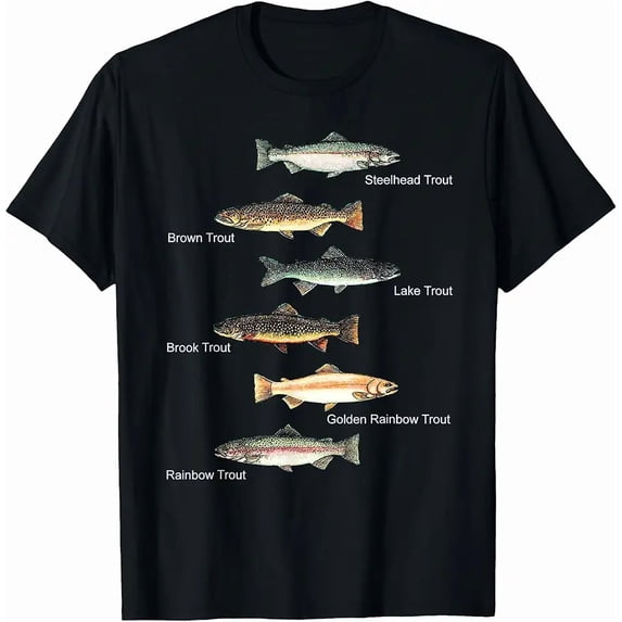 Types of Trout Fish Species Collection Fishing T-Shirt T-Shirt