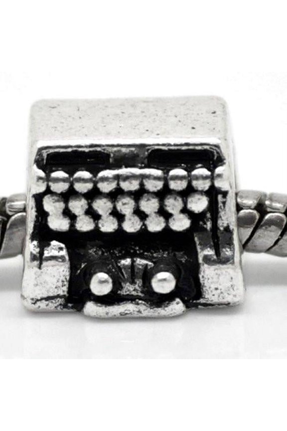 Typewriter Charm European Bead Compatible for Most European Snake Chain Bracelet