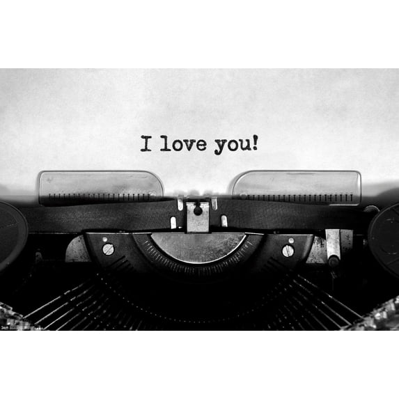 Typewriter - I love you Wall Poster, 14.725" x 22.375"