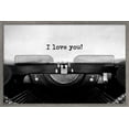 thumbnail image 1 of Typewriter - I love you Wall Poster, 22.375" x 34", Framed, 1 of 5
