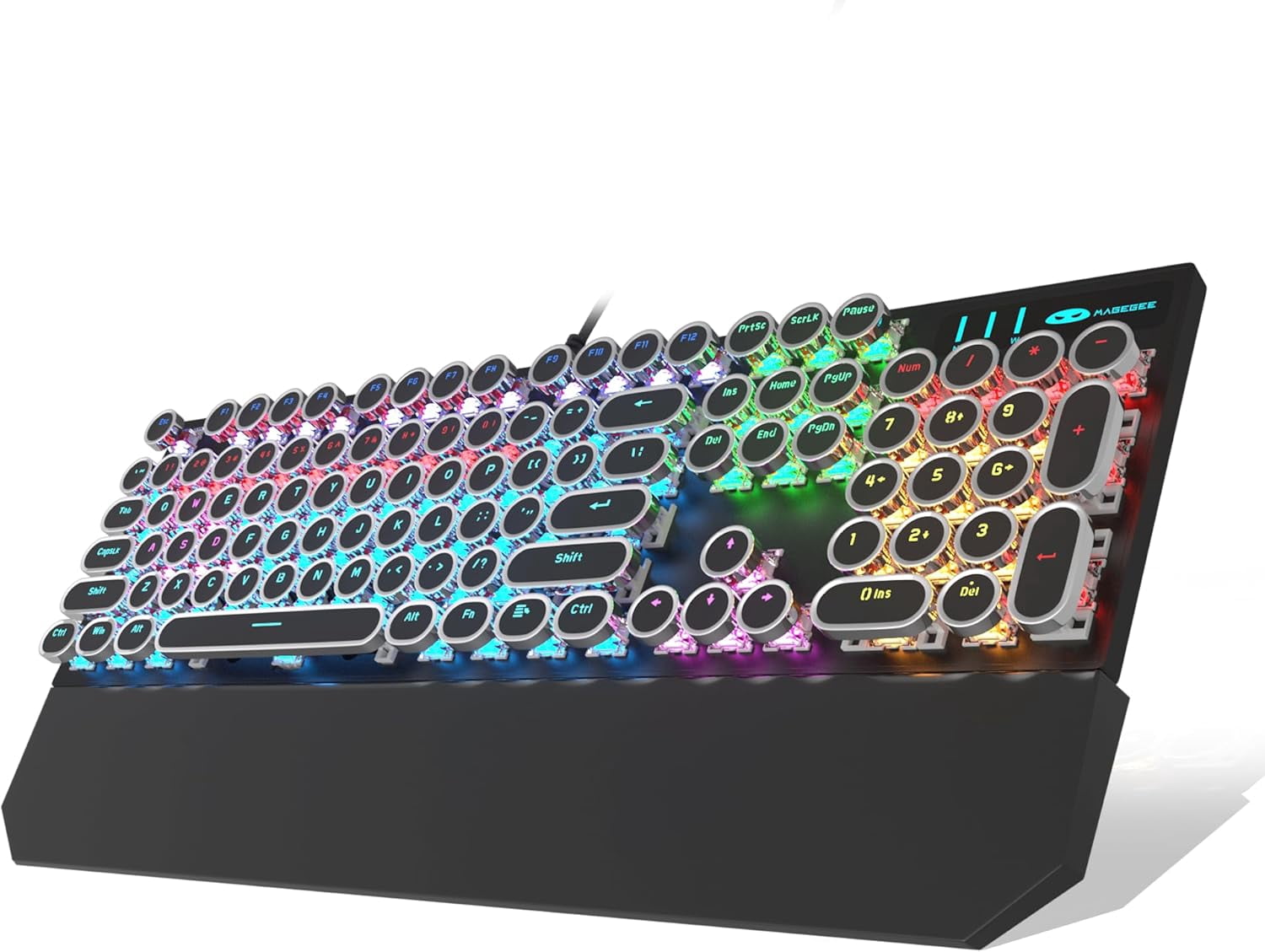Typewriter Style Mechanical Gaming Keyboard, Black Retro Punk Gaming ...
