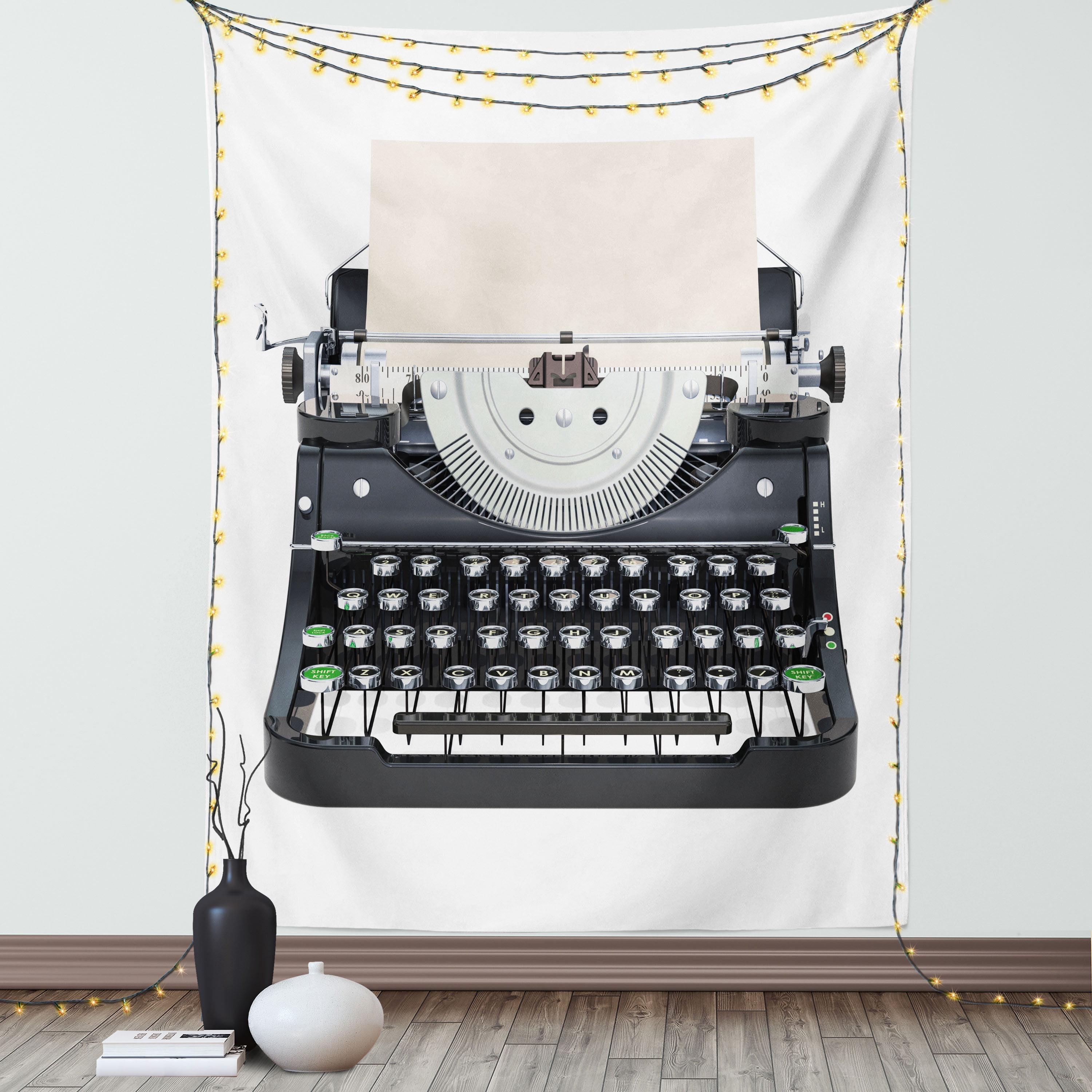 Typewriter Tapestry, Nostalgic Illustration of Old Mechanical Keyboard ...