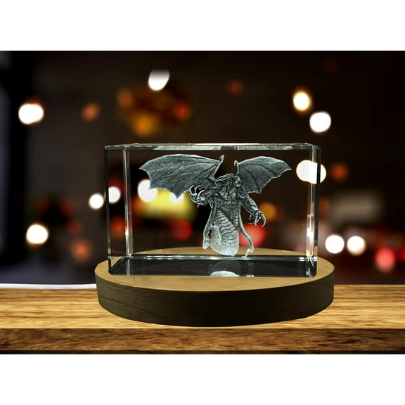 Typhon Art | 3d Engraved Crystal Keepsake | Typhone Gift | Home Decor |Clear | AB Crystal Collection