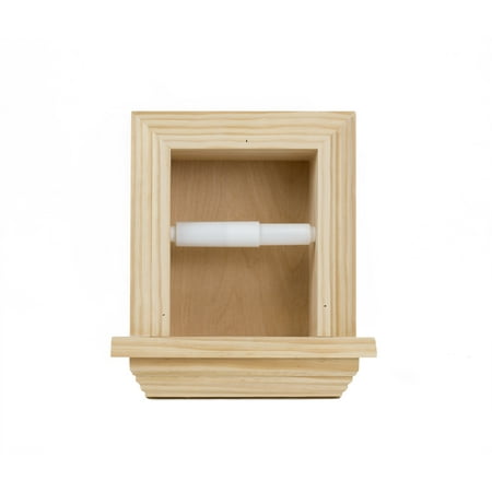 Typhon Recessed Solid Wood Toilet Paper Holder 7 x 8.5, Unfinished
