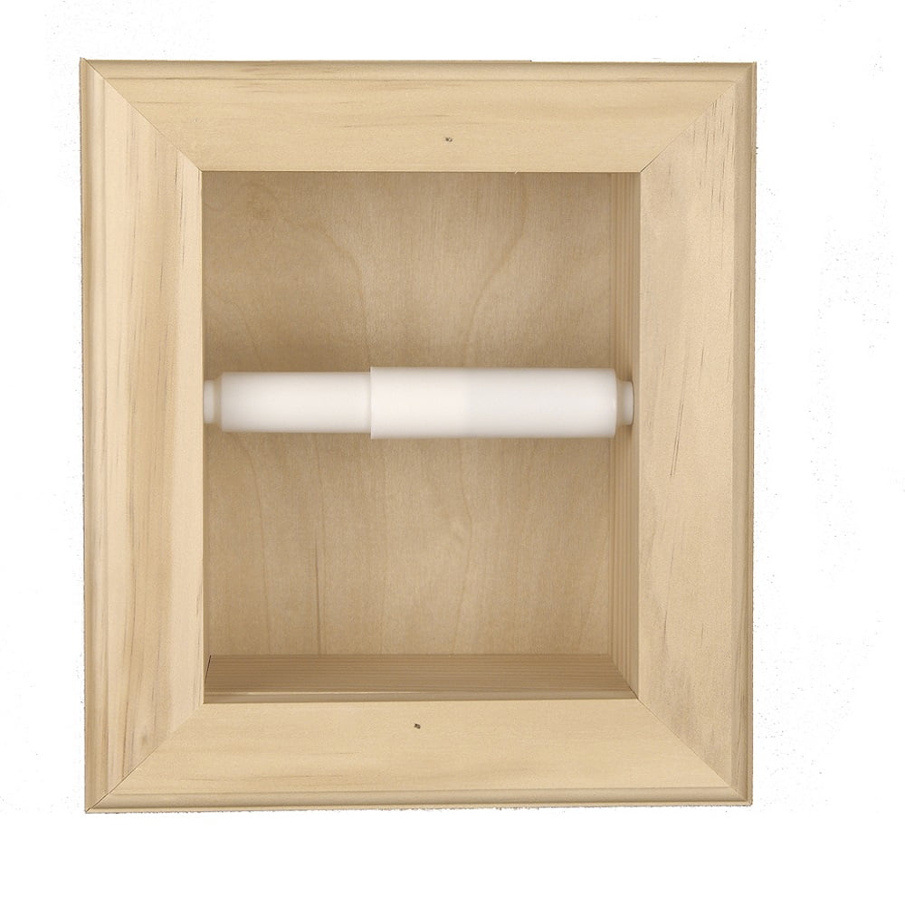 Typhon Recessed Solid Wood Toilet Paper Holder 7 x 8.5, Unfinished