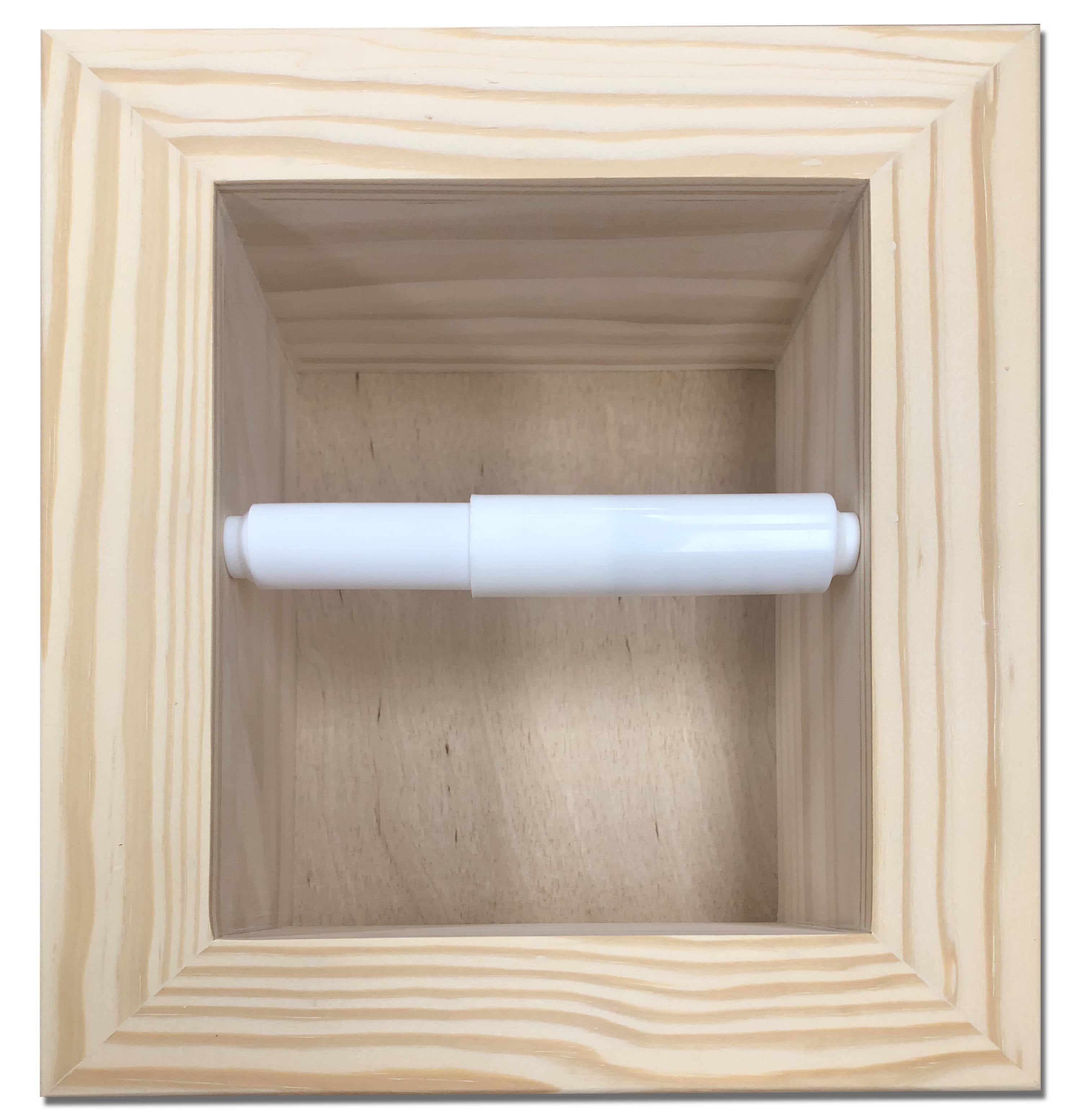 Typhon Recessed Solid Wood Toilet Paper Holder 7 x 8.5, Unfinished