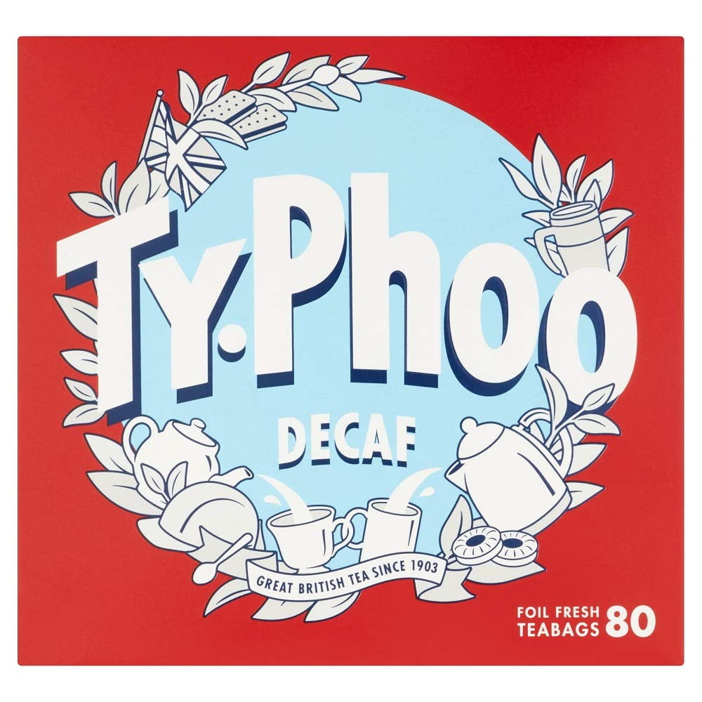 Typhoo Decaf Tea Bags 80 Bags 160g (Pack of 2)