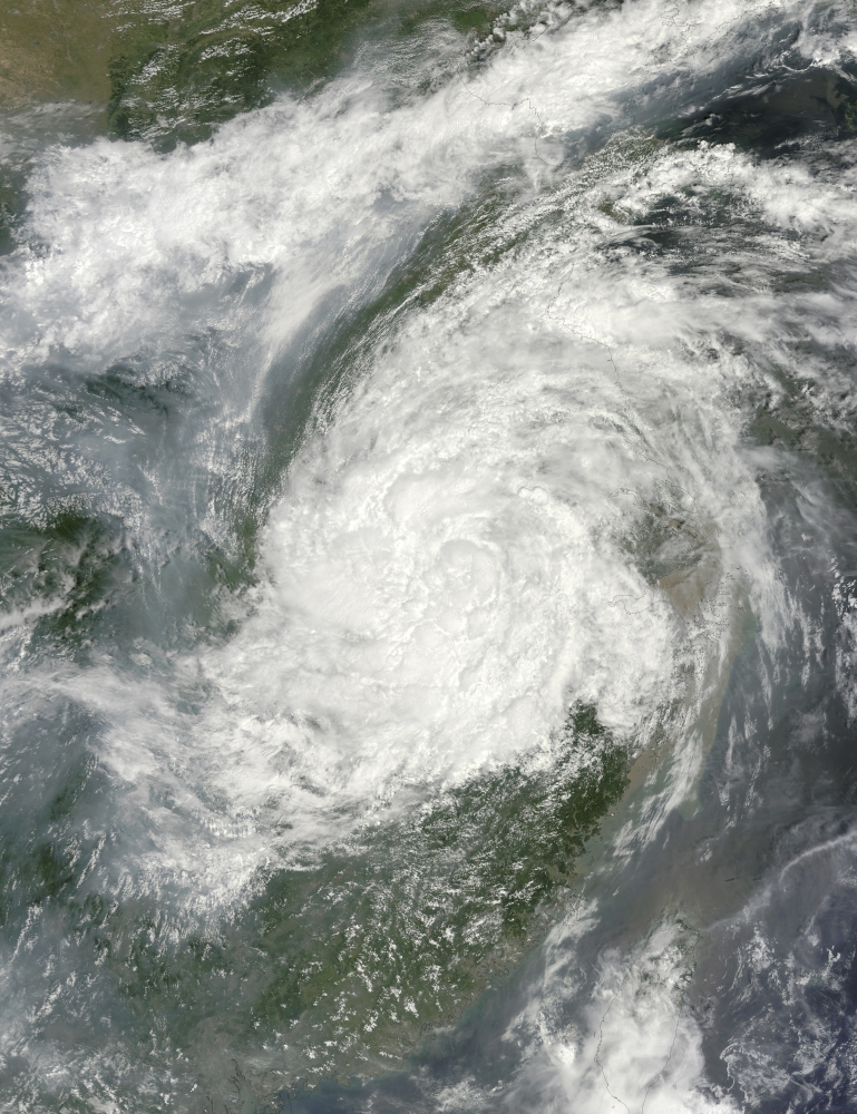 Typhoon Haikui makes landfall in eastern China Canvas Art - Stocktrek Images (25 x 32)