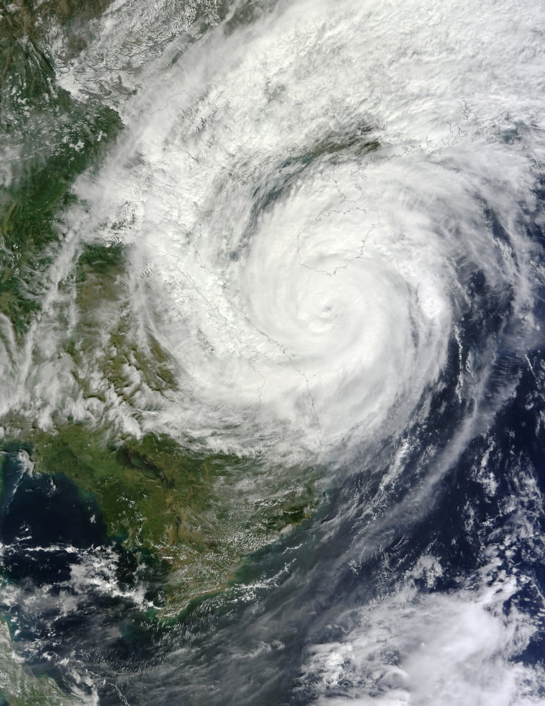 Typhoon Haiyan in the South China Sea approaching Vietnam Canvas Art - Stocktrek Images (25 x 32)
