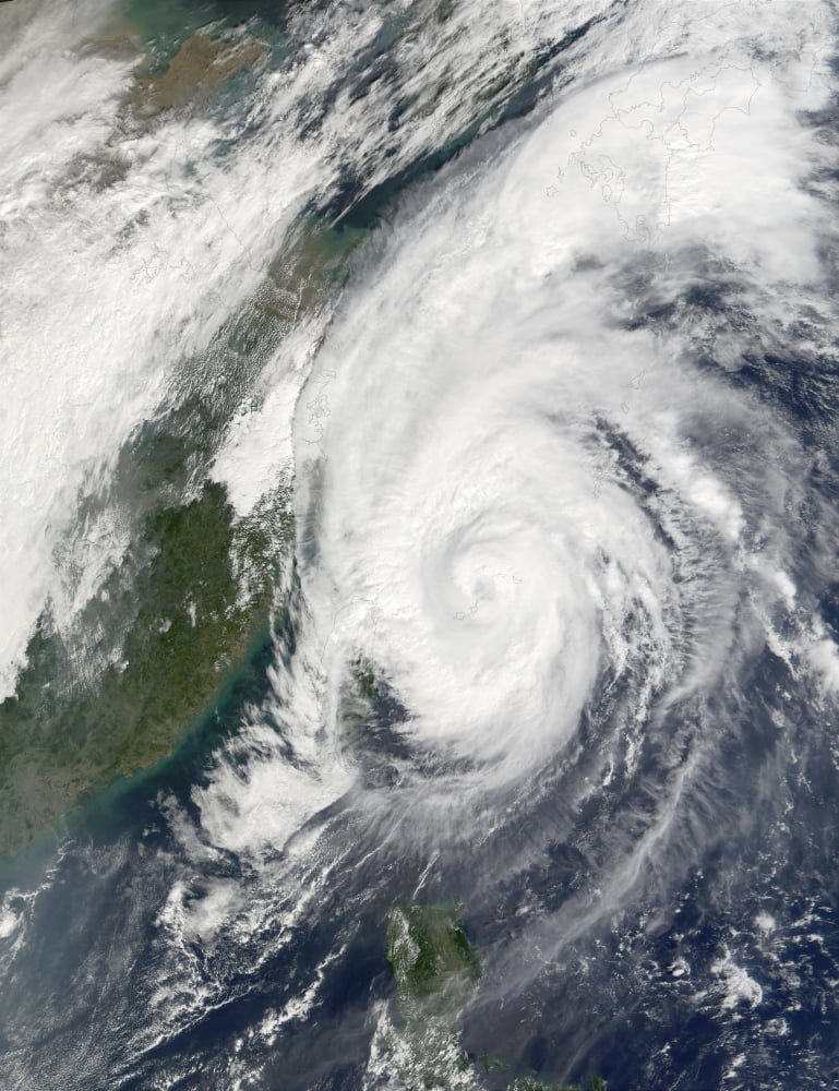 Typhoon Haiyan northeast of Taiwan Canvas Art - Stocktrek Images (25 x 32)