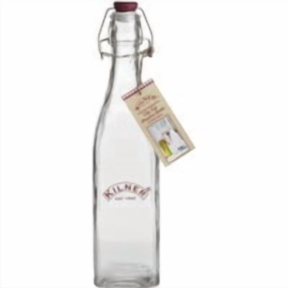 Typhoon Housewares Kilner Square Clip Top Glass Storage Bottle - Pack of 8