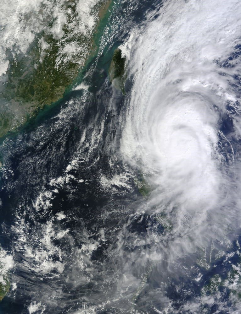 Typhoon Krosa over the Phillippines Canvas Art - Stocktrek Images (25 x 33)