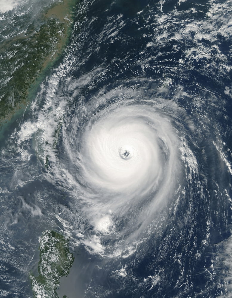 Typhoon Longwang approaching Taiwan Canvas Art - Stocktrek Images (24 x 31)