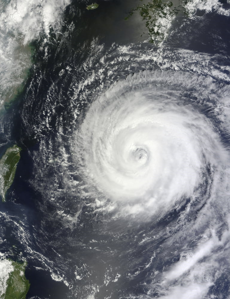 Typhoon Muifa east of Taiwan in the Pacific Ocean Canvas Art - Stocktrek Images (25 x 33)