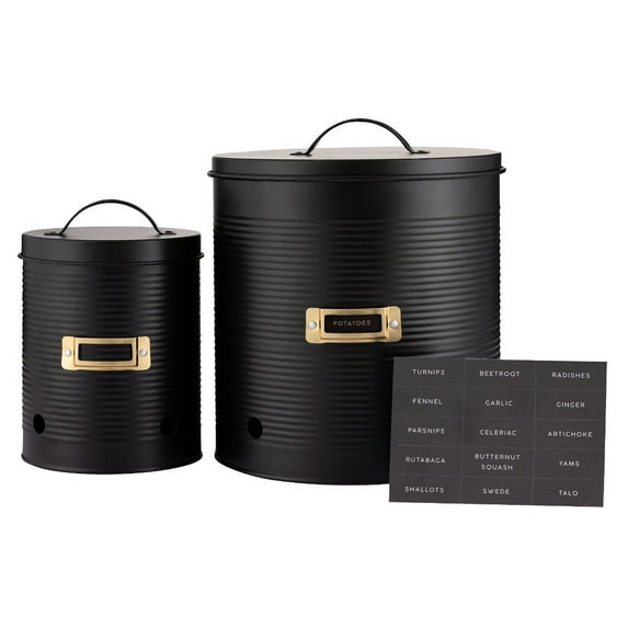 Typhoon Otto 2-Piece Root Vegetable Storage Set | Black
