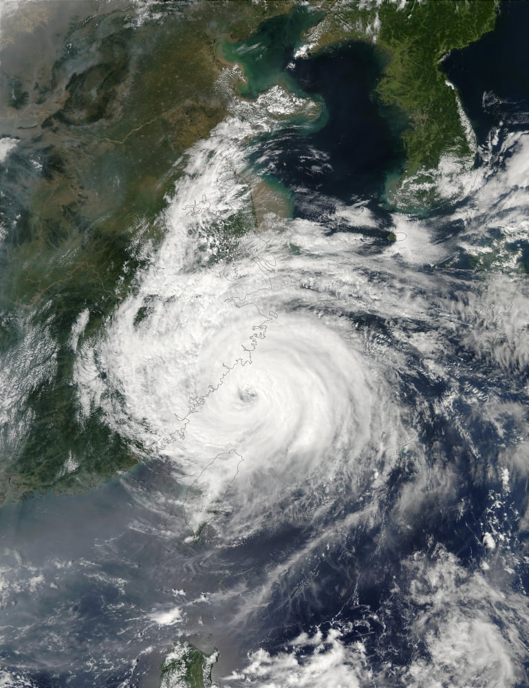 Typhoon Sinlaku Canvas Art - Stocktrek Images (25 x 32)