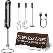 Typhur Rechargeable Milk Frother with Variable Speed, Detachable Double Whisk, Drink Mixer Handheld Electric Stirrer for Latte, Matcha, Almond Milk, Protein