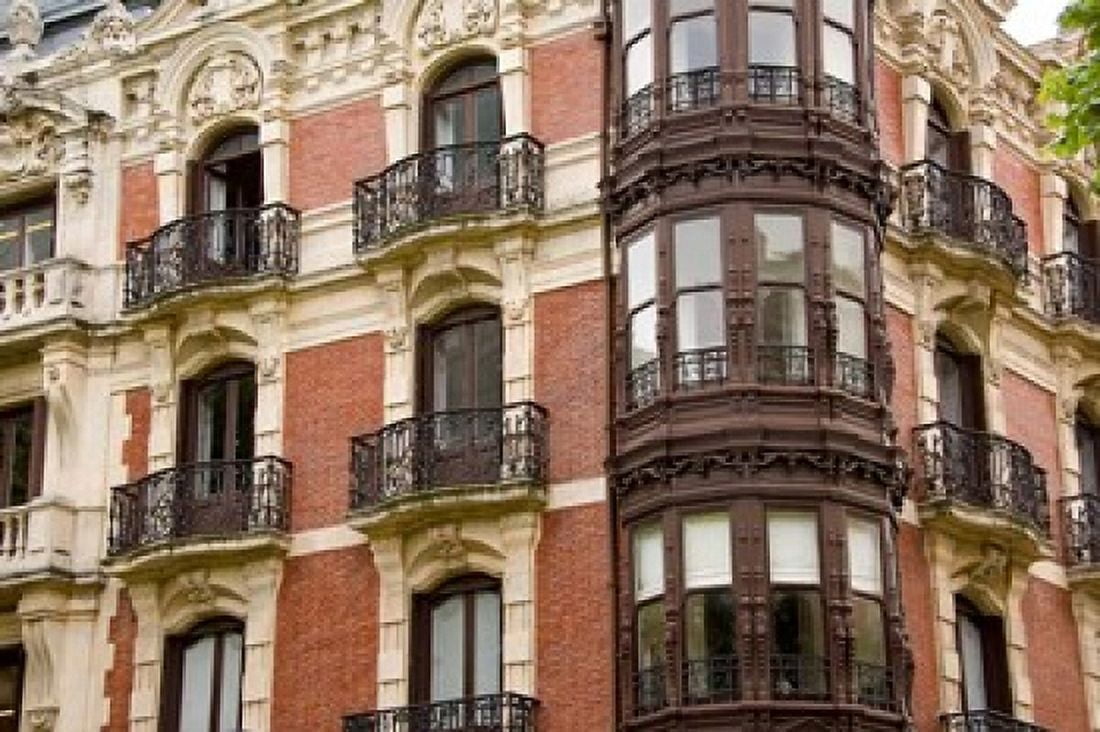 Typical Architecture Bilbao Spain Canvas Art - Cindy Miller Hopkins DanitaDelimont (34 x 23)