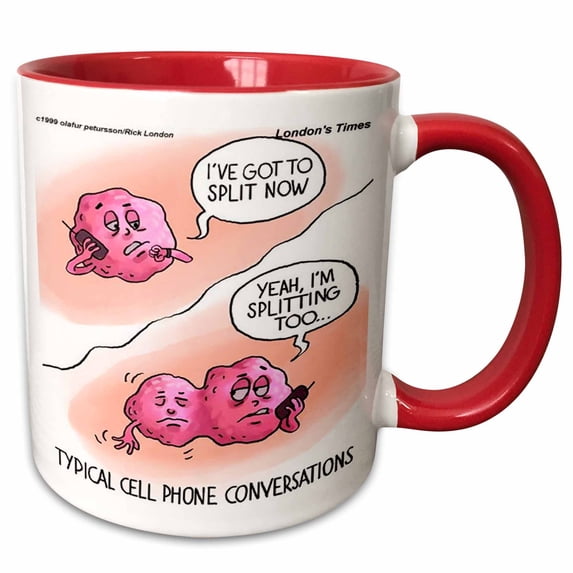 Typical Cell Phone Calls 15oz Two-Tone Red Mug mug-1658-10
