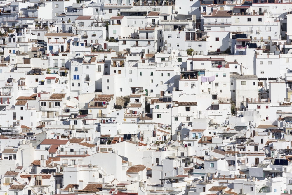 Typical White-Washed Mountain Town Belonging To The Comarca Or Region Of The Axarquia Competa Malaga Province Andalusia Spain Canvas Art - Ken Welsh Design Pics (38 x 24)