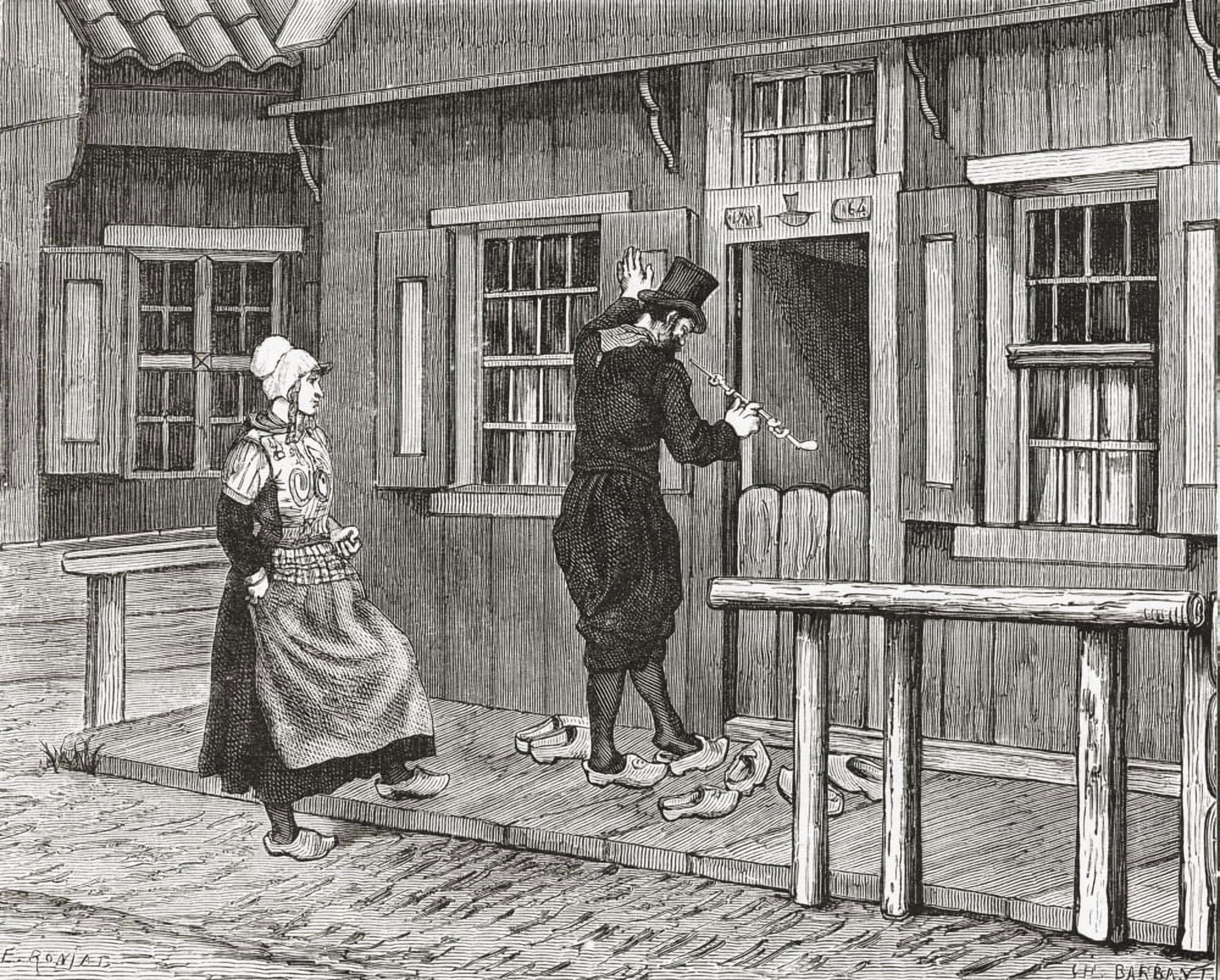 A Typical Wooden House On The Island Of Marken The Netherlands In The 19Th Century From Pictures From Holland By Richard Lovett Published 1887 Canvas Art - Ken Welsh Design Pics (17 x 13)