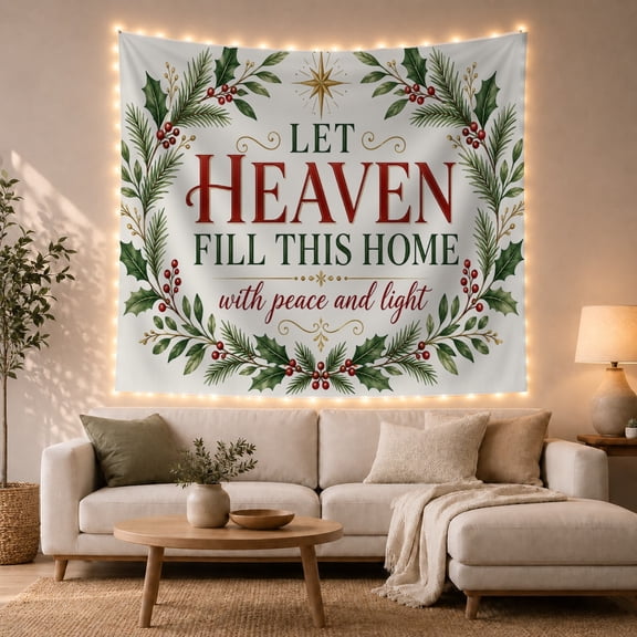 Typographic Framed Botanical with Border Arranged Distinct, Nostalgic Vintage for Botanical Art Lovers, Wall Decor, Christmas Gift, Tapestry Wall Hanging for Dorm and Living Room