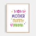 thumbnail image 1 of Typographic poster for mothers. - Typography Quote Illustration Motivational Inspirational Oak Framed Wall Art Print 6 x 8 inches, 1 of 1