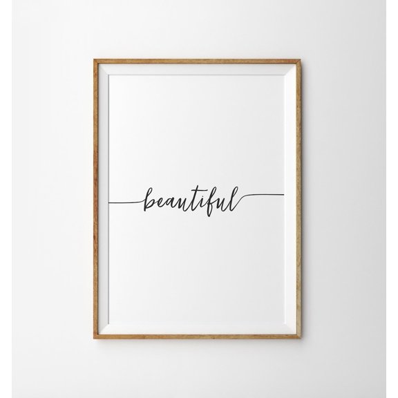 Typography Minimalist Wall Art Beautiful Inspirational Quote For Her, Unframed Canvas 8x10in