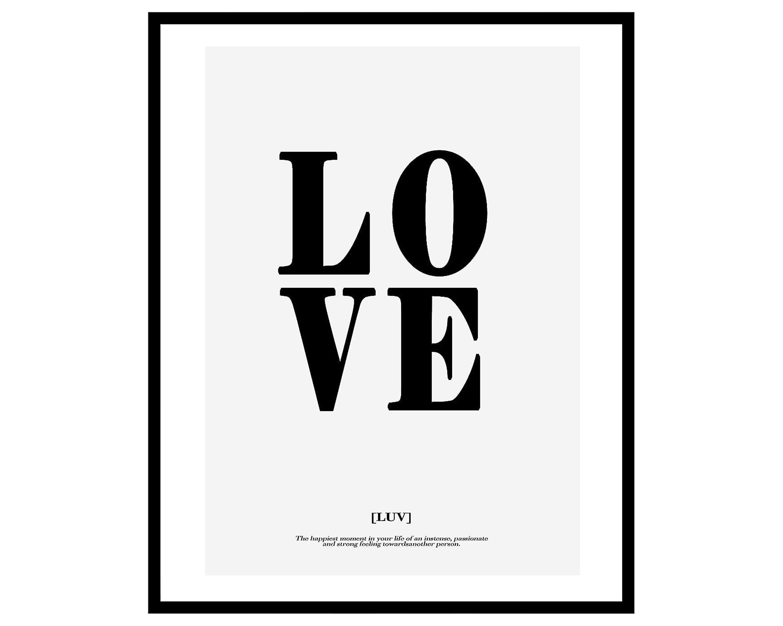 Typography Poster Dictionary Print Definition of Love, Modern