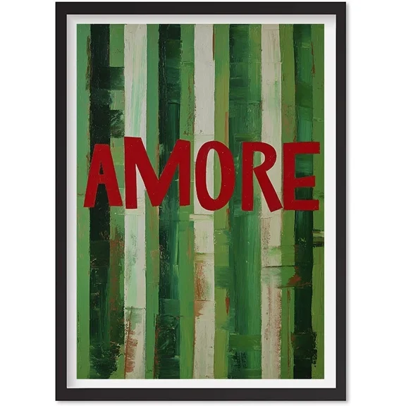 Typography Poster, Green Wall Art, Stripe Print, Kitchen Wall Decor, Psychedelic, Matte Canvas Stretched, Posters for Room Bedroom Living Room Bathroom Wall Decor, Posters & Art Prints, Gift.