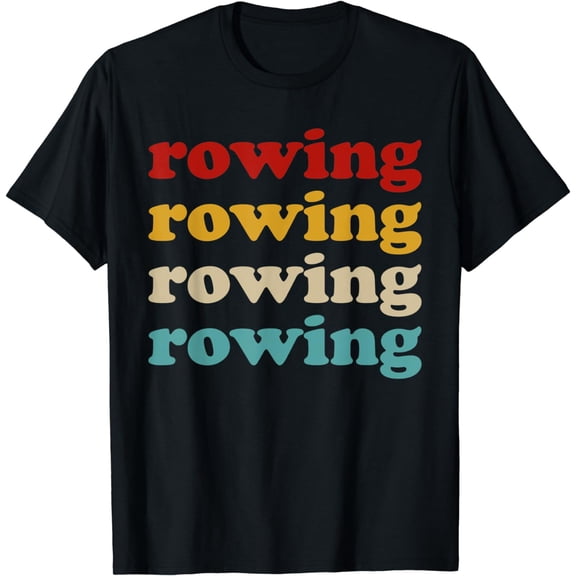 Typography Rowing Design Retro Rowing T-Shirt