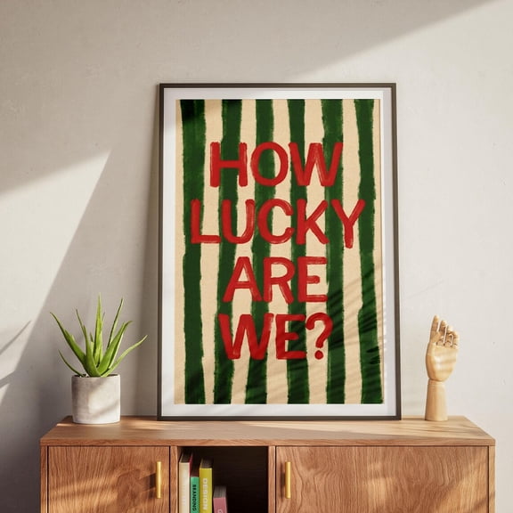 Typography Stripe Poster, Green Graphic Wall Art Print, Modern Trendy UNFRAMED Poster, 24x36