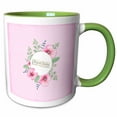 thumbnail image 1 of Typography floral watercolor pink Vintage Shabby-chic flowers flower  11oz Two-Tone Green Mug mug-252375-7, 1 of 3