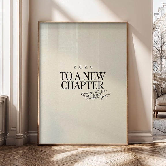 Typography to a New Chapter Quote Typography New Year Poster