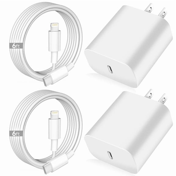 Typpkmm 20W USB C PD Charger 2-Pack with Charging Cable Compatible with iPhone