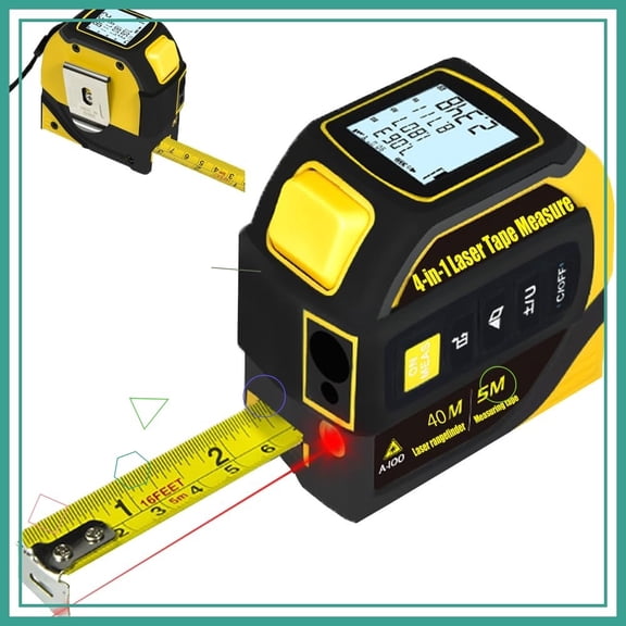 Typpkmm 4-in-1 Laser Tape with Measure: 40m/ Distance, 16ft/5m 131ft