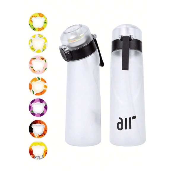 Typpkmm Air Water Bottle with 7pc Flavor Pods Portable 7pc, Rosered