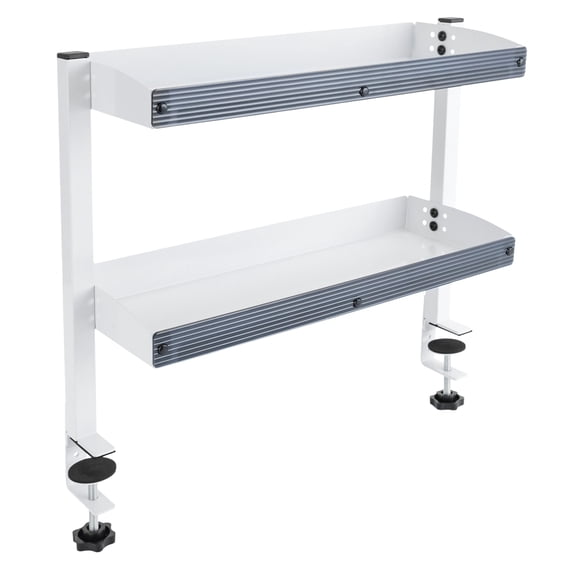 Typpkmm Clamp-On Desk Shelf with 2-Tier, Above or Under Table White