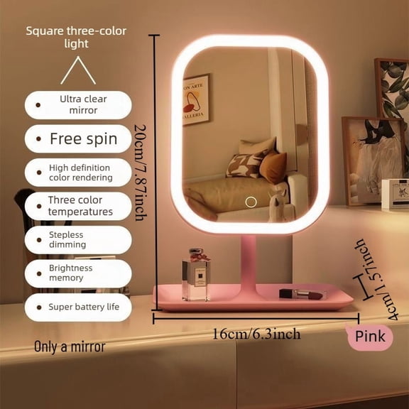 Typpkmm Dimmable LED Makeup Mirror with Stand Touch Control Vanity Mirror