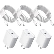 Typpkmm Fast Charger Compatible with iPhone 14 13 12 11, 3Pack Extra Long 10FT Cable, White