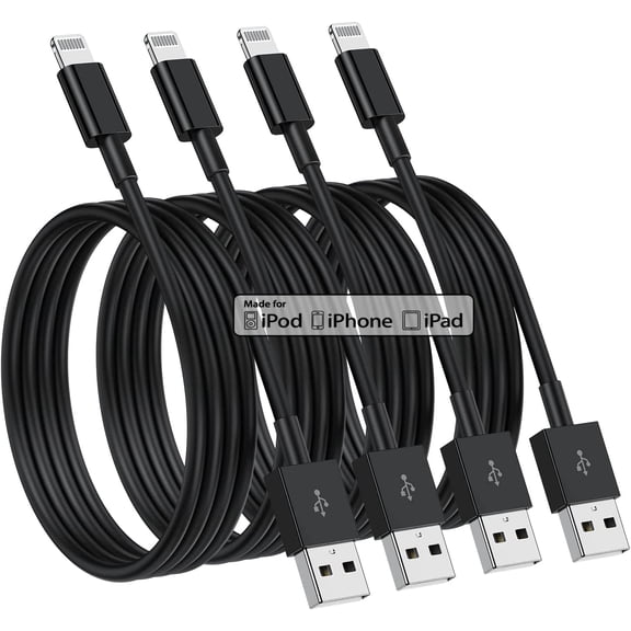 Typpkmm Lightning Cable 4 Pack, 6Ft Phone Charger, Fast Charging Cord