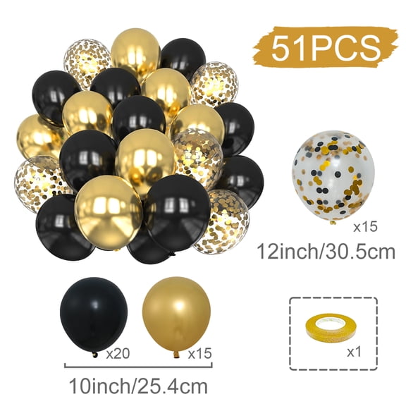Typpkmm Lightweight 31/36/37/51/ Metallic Balloons Pearl Latex Balloon Confetti Balloons for Birthday Weddings Baby Shower Party Decor 101Pcs, Gold